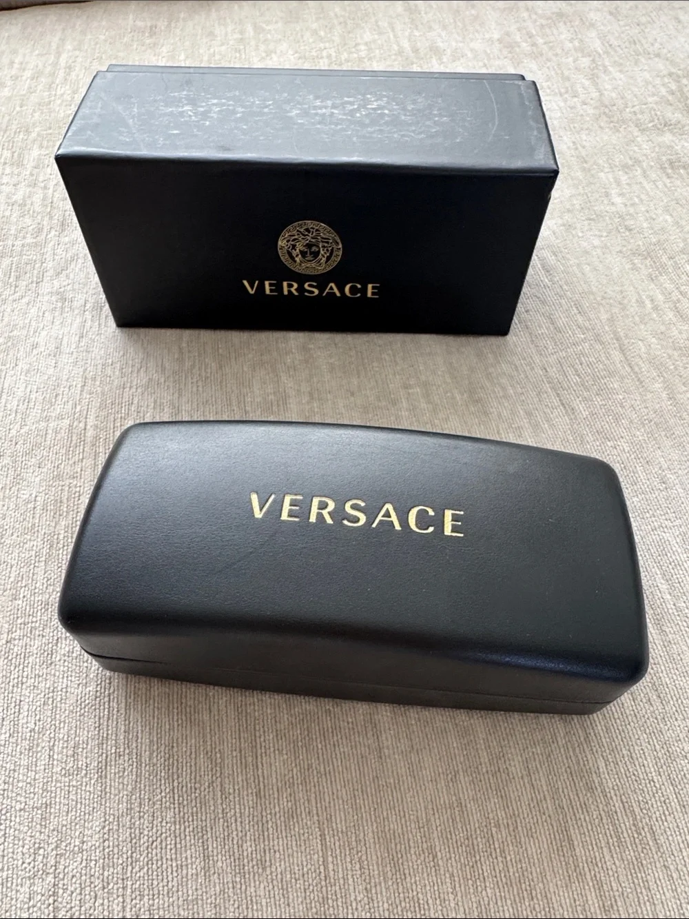 Versace Black Shield Sunglasses with Gold Medusa Side Emblems BNIB UNISEX